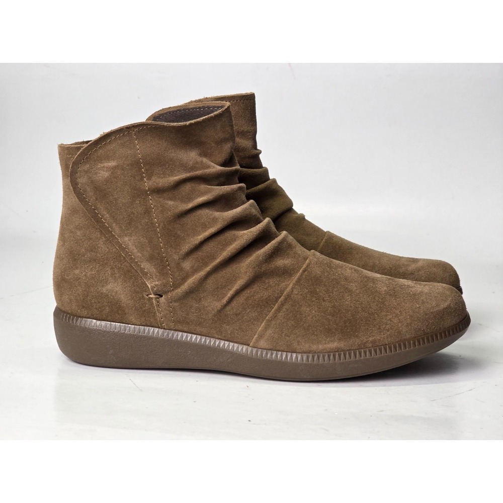 Munro Women's Boots Size 9.5 M Brown Suede Ankle Comfort Arch Support Shoes